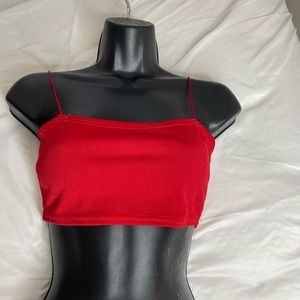 Red spaghetti strap top